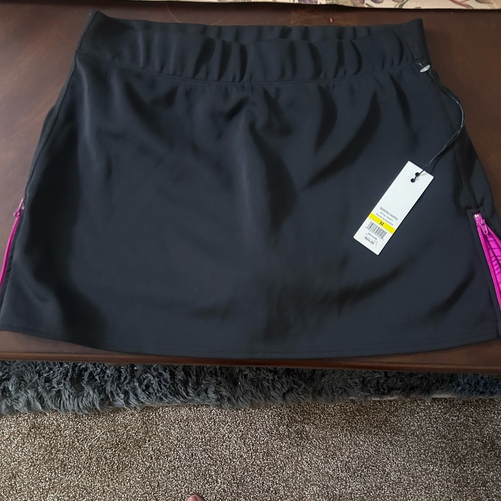 ZELOS Black Skort with Pink Side Panels